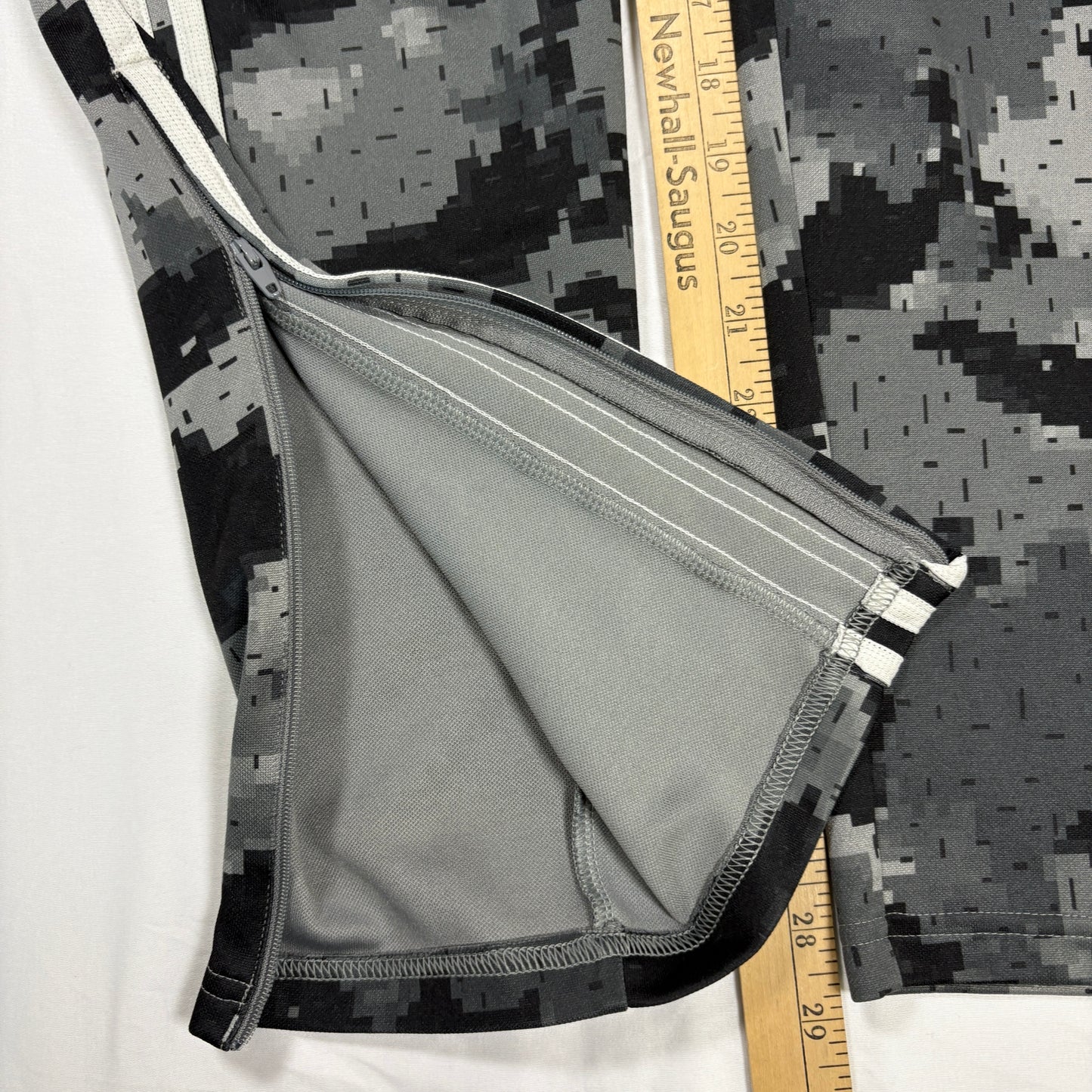 Adidas Men’s XL Track Pants Gray Camo 3-Stripes Joggers Tapered Training