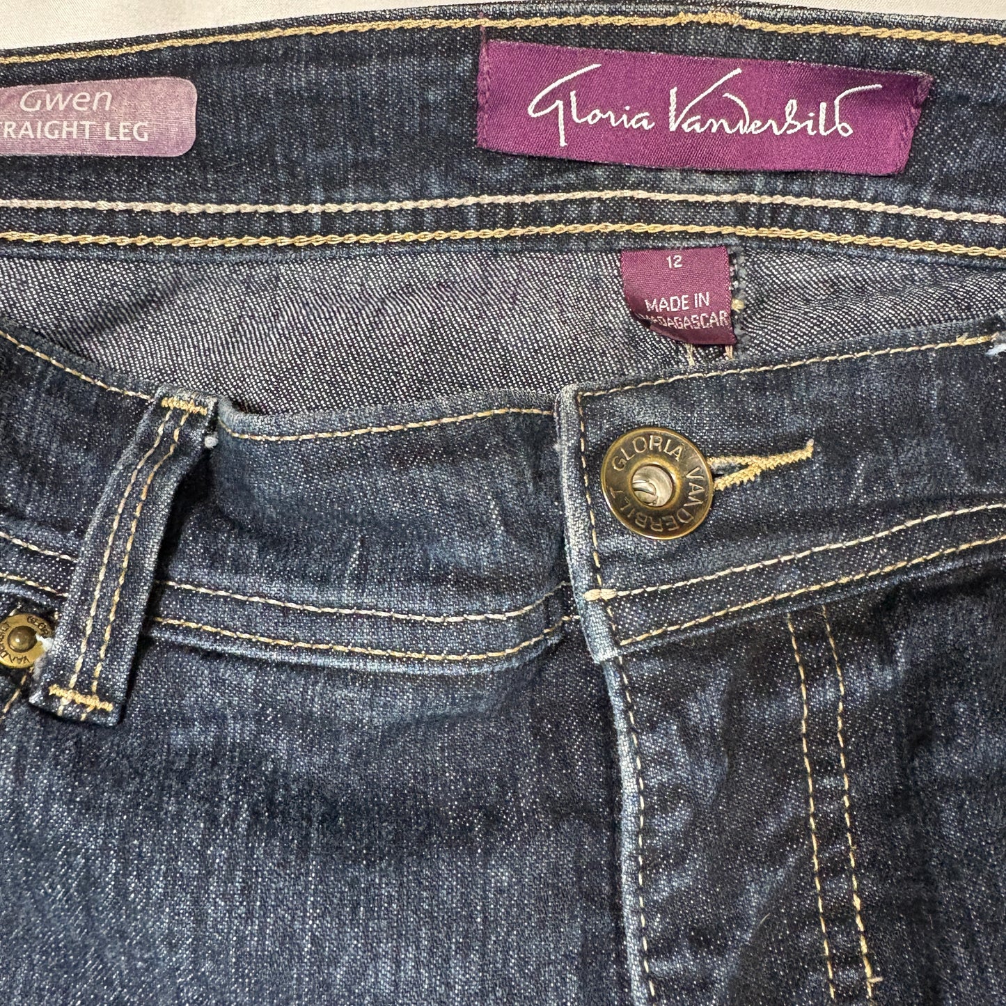 Gloria Vanderbilt Women’s Jeans Size 12 Blue Bootcut Stretch Denim Mid Rise