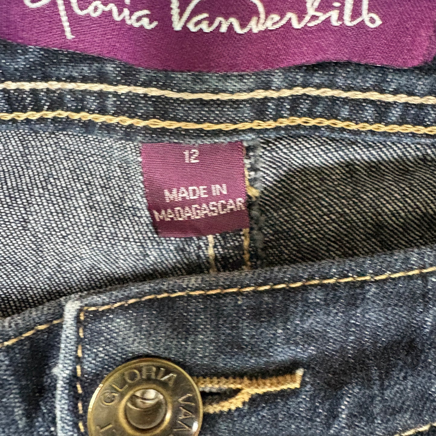 Gloria Vanderbilt Women’s Jeans Size 12 Blue Bootcut Stretch Denim Mid Rise