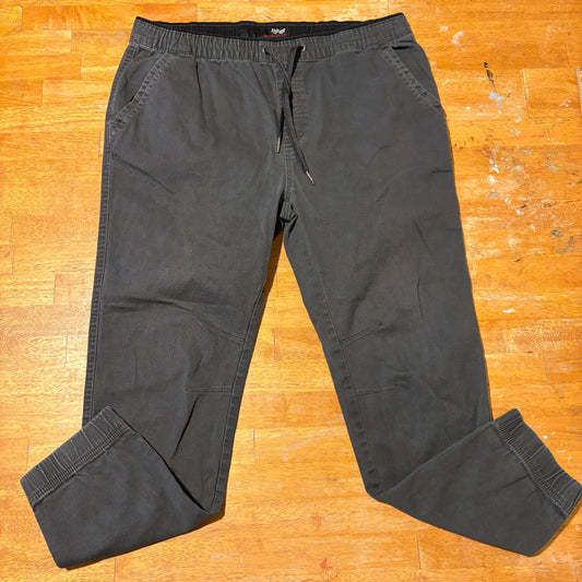 Plugg Jogger Pants Mens L Black Stretch Streetwear Elastic Cuff Casual Style Fit