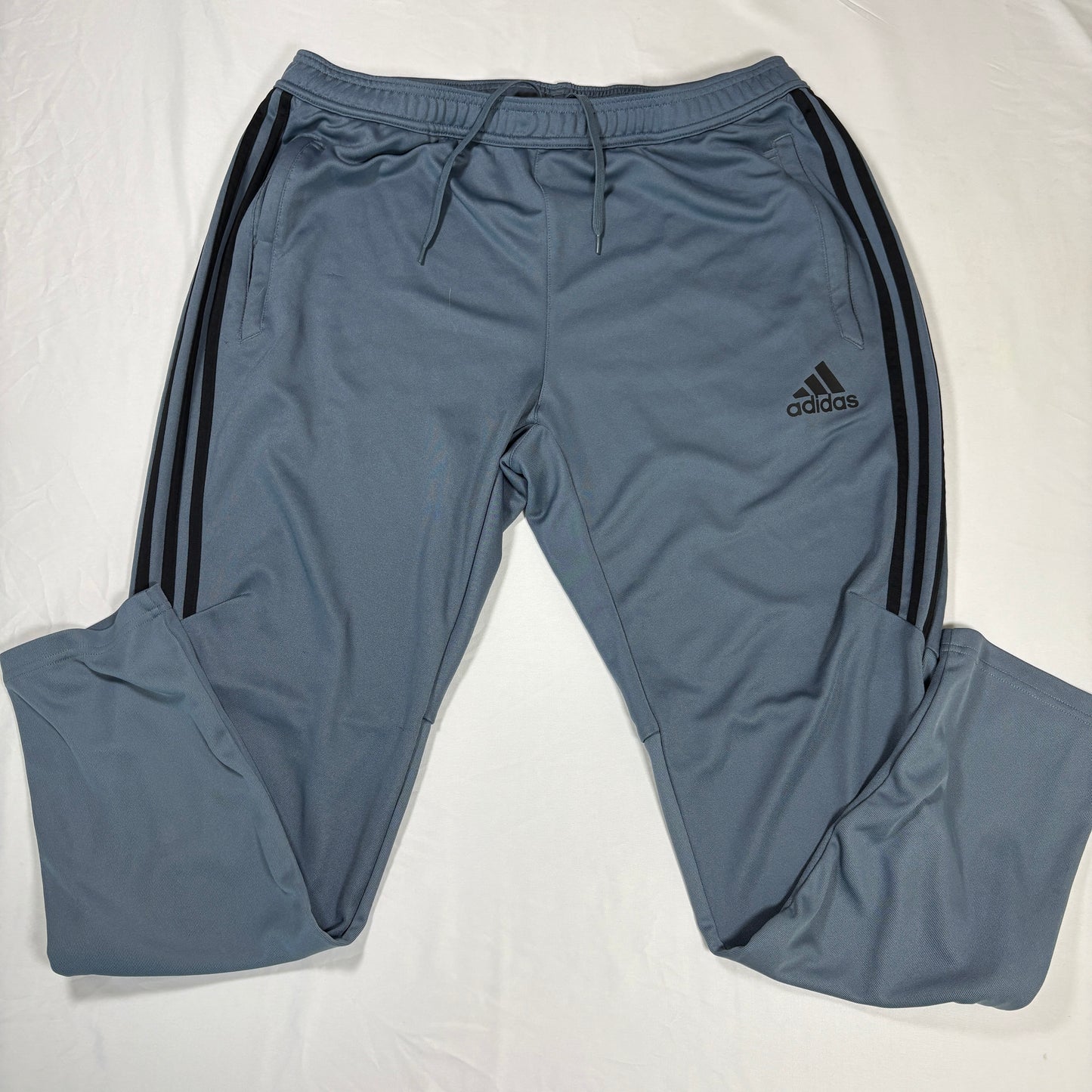 Adidas Men’s Track Pants XL Gray Black Stripes Climacool Athletic Joggers