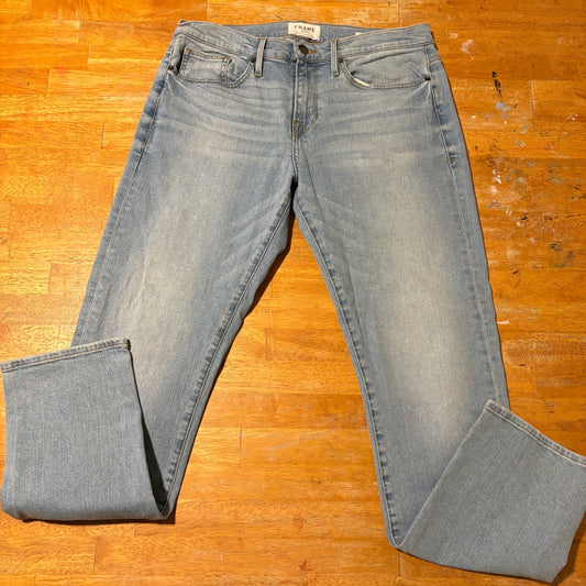 Frame Denim Jeans Mens 33 Blue Lhomme Slim Vintage Stretch Designer Fit PremiumX