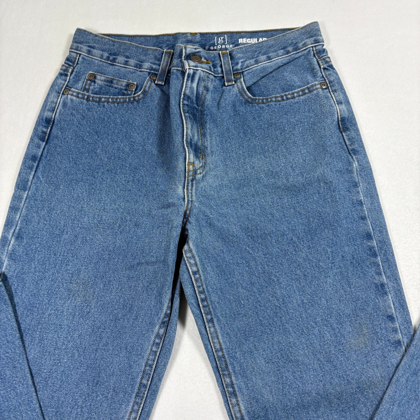 George Mens Jeans 30x32 Medium Wash Regular Fit Denim Straight Vintage 90s