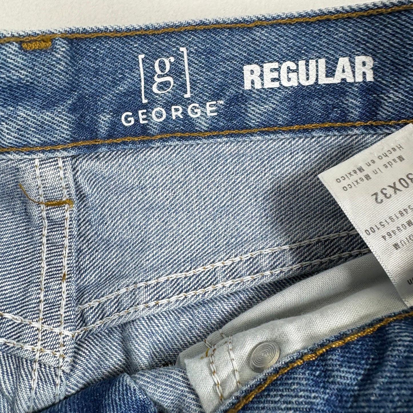 George Mens Jeans 30x32 Medium Wash Regular Fit Denim Straight Vintage 90s