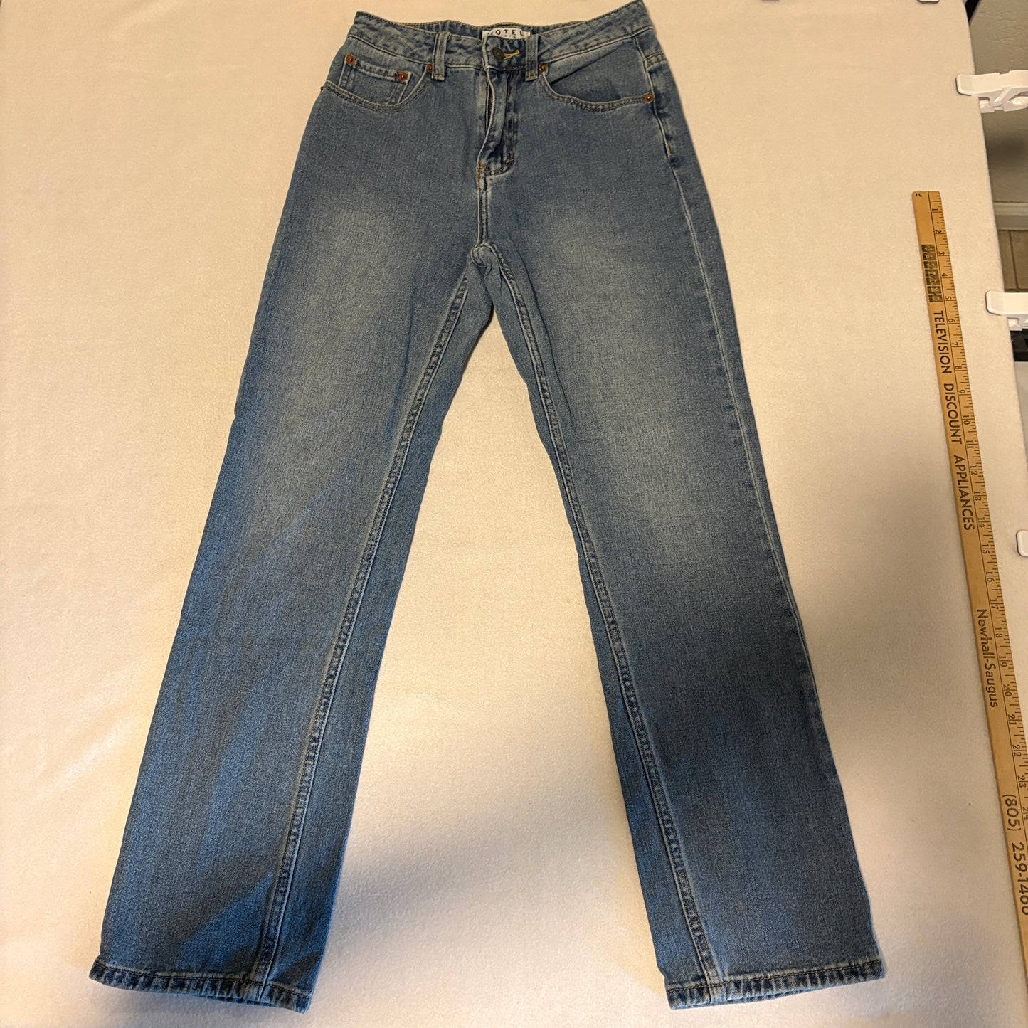 Motel Denim Jeans Womens XS Fits Like 24x28 High Rise Straight Blue Vintage
