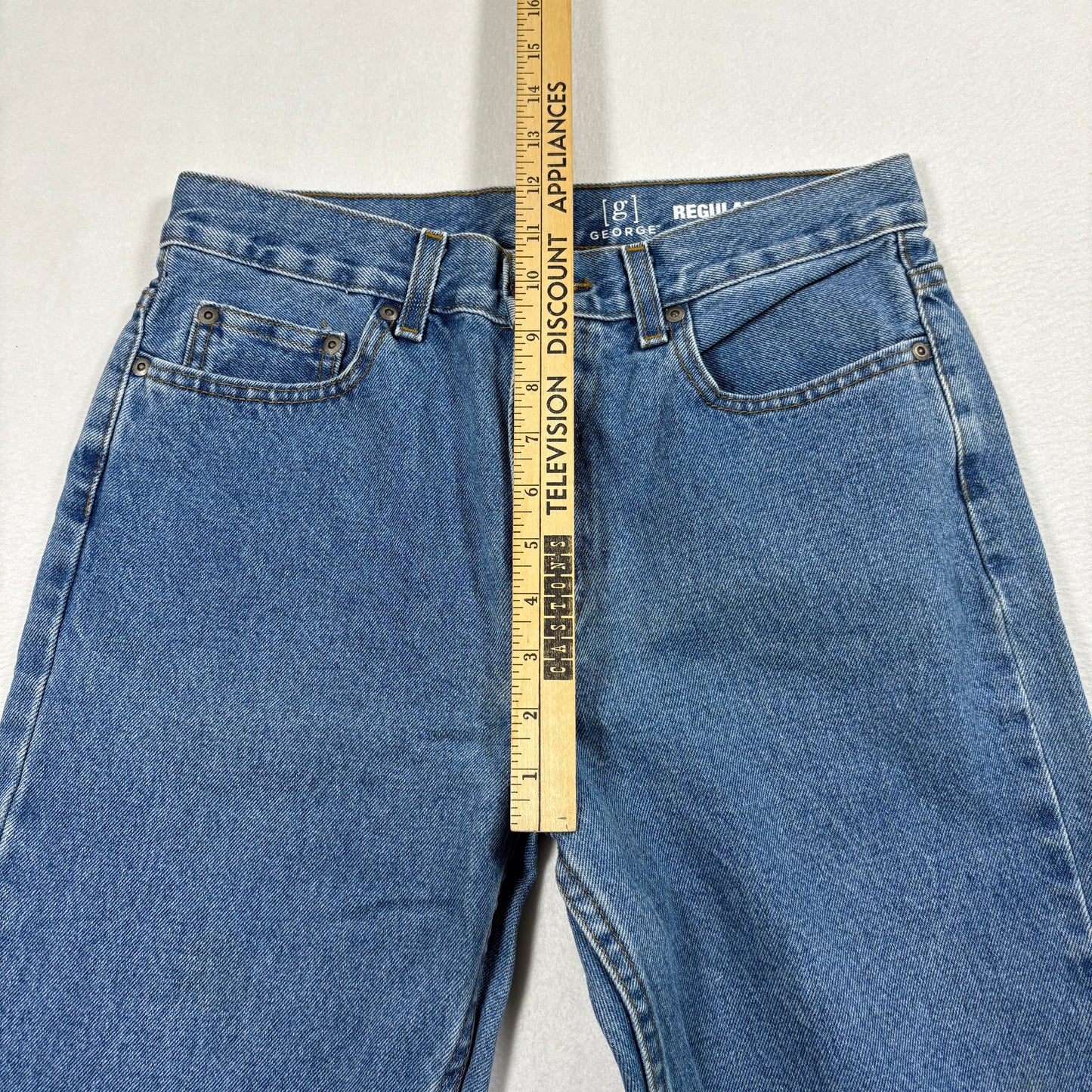 George Mens Jeans 30x32 Medium Wash Regular Fit Denim Straight Vintage 90s