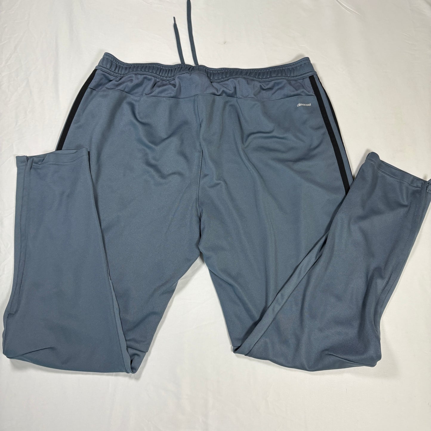 Adidas Men’s Track Pants XL Gray Black Stripes Climacool Athletic Joggers