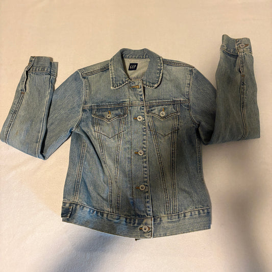 Gap Denim Jacket Womens XS Fits Like XS Blue Trucker Vintage Jean Coat Y2K