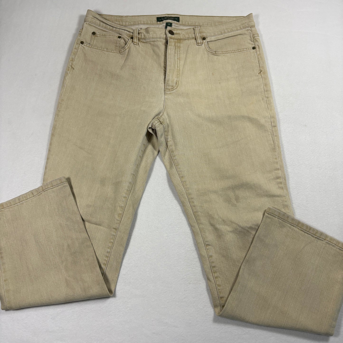 Lauren Ralph Lauren Womens Jeans Sz 16 Beige Straight Leg Denim Y2K Vintage