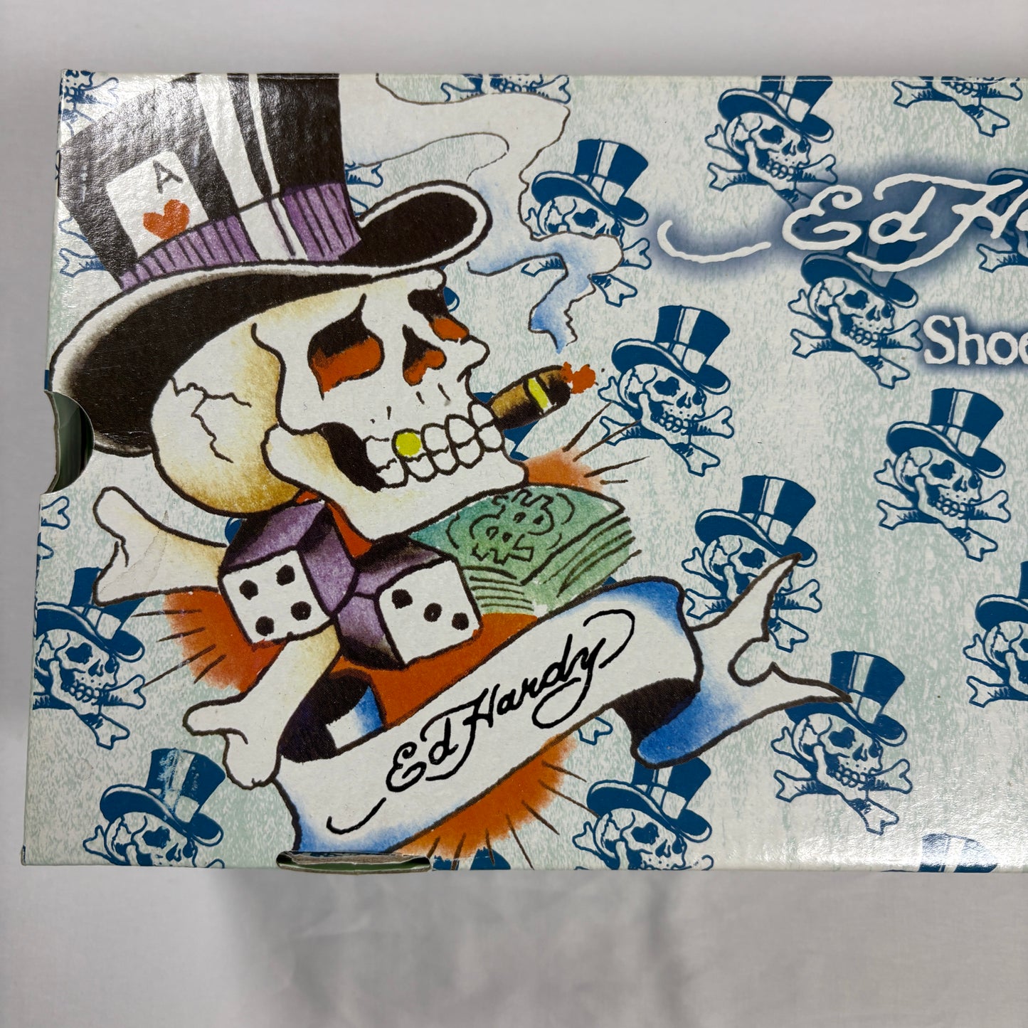 Ed Hardy Men’s Lowrise Classic Shoes Navy Size 8 Skulls Tattoo Art Slip On