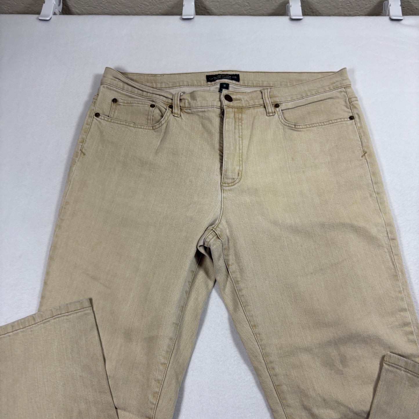 Lauren Ralph Lauren Womens Jeans Sz 16 Beige Straight Leg Denim Y2K Vintage