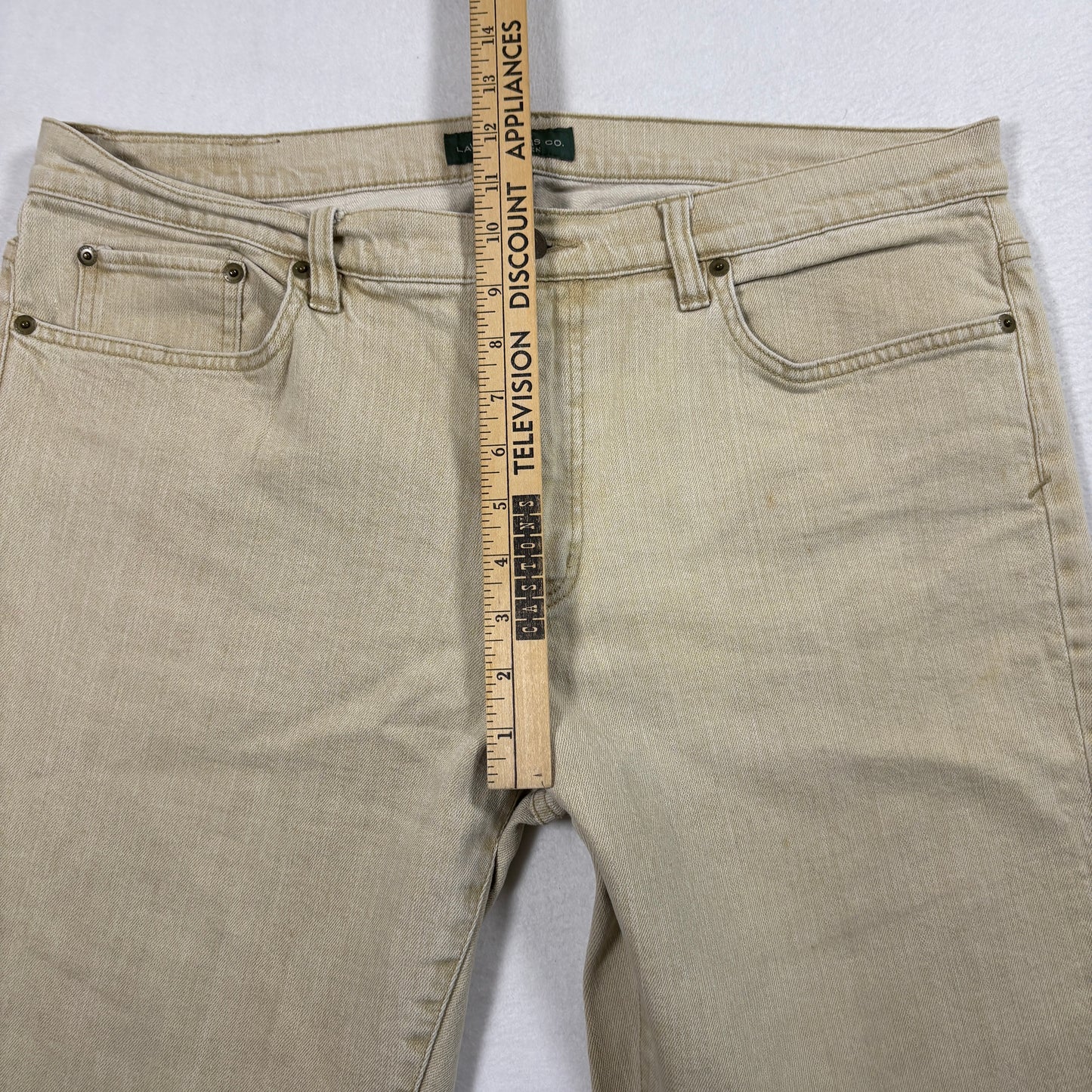 Lauren Ralph Lauren Womens Jeans Sz 16 Beige Straight Leg Denim Y2K Vintage