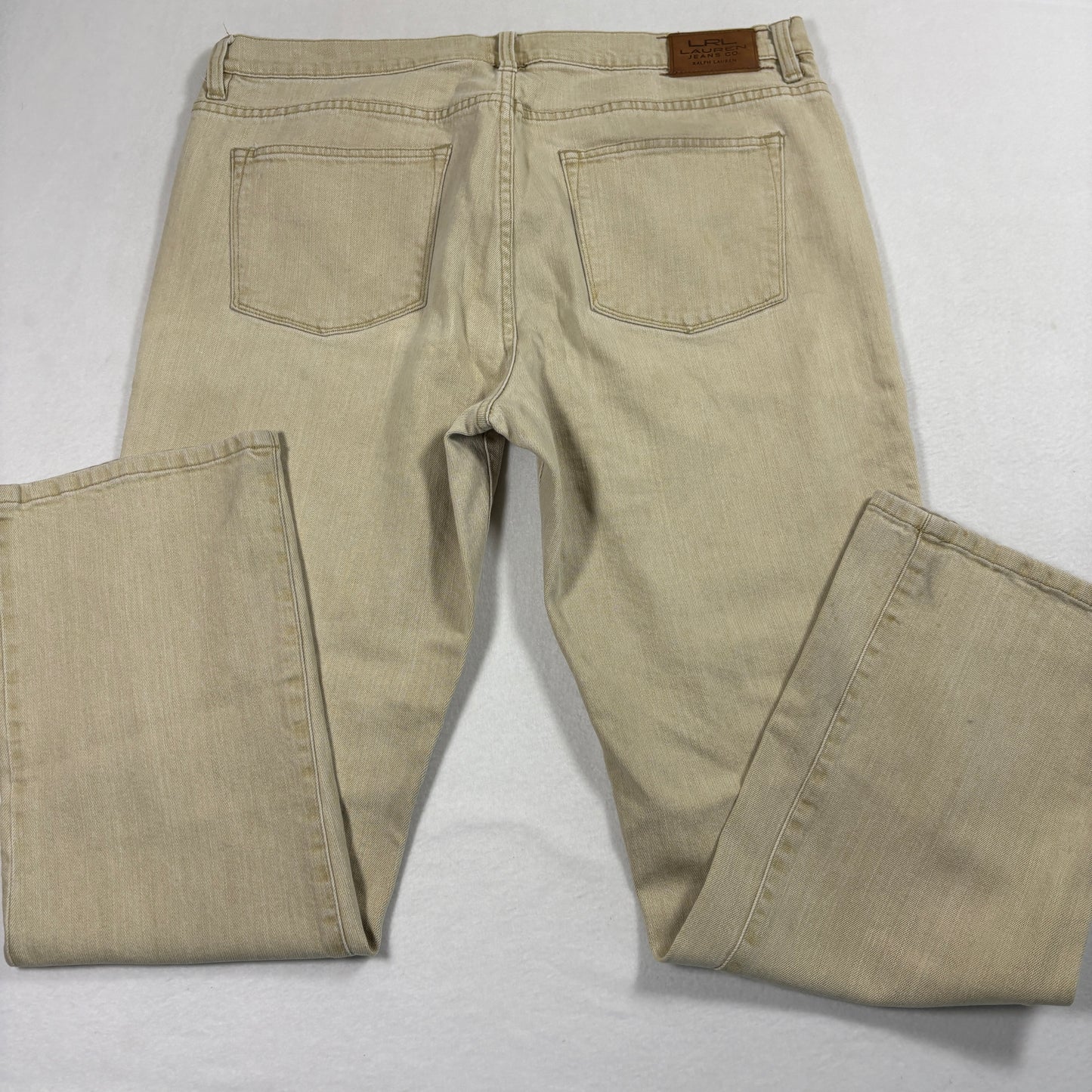 Lauren Ralph Lauren Womens Jeans Sz 16 Beige Straight Leg Denim Y2K Vintage