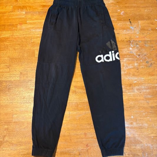 Adidas Jogger Pants Mens Small Black Logo Streetwear Athletic Sweatpants Y2K Fit