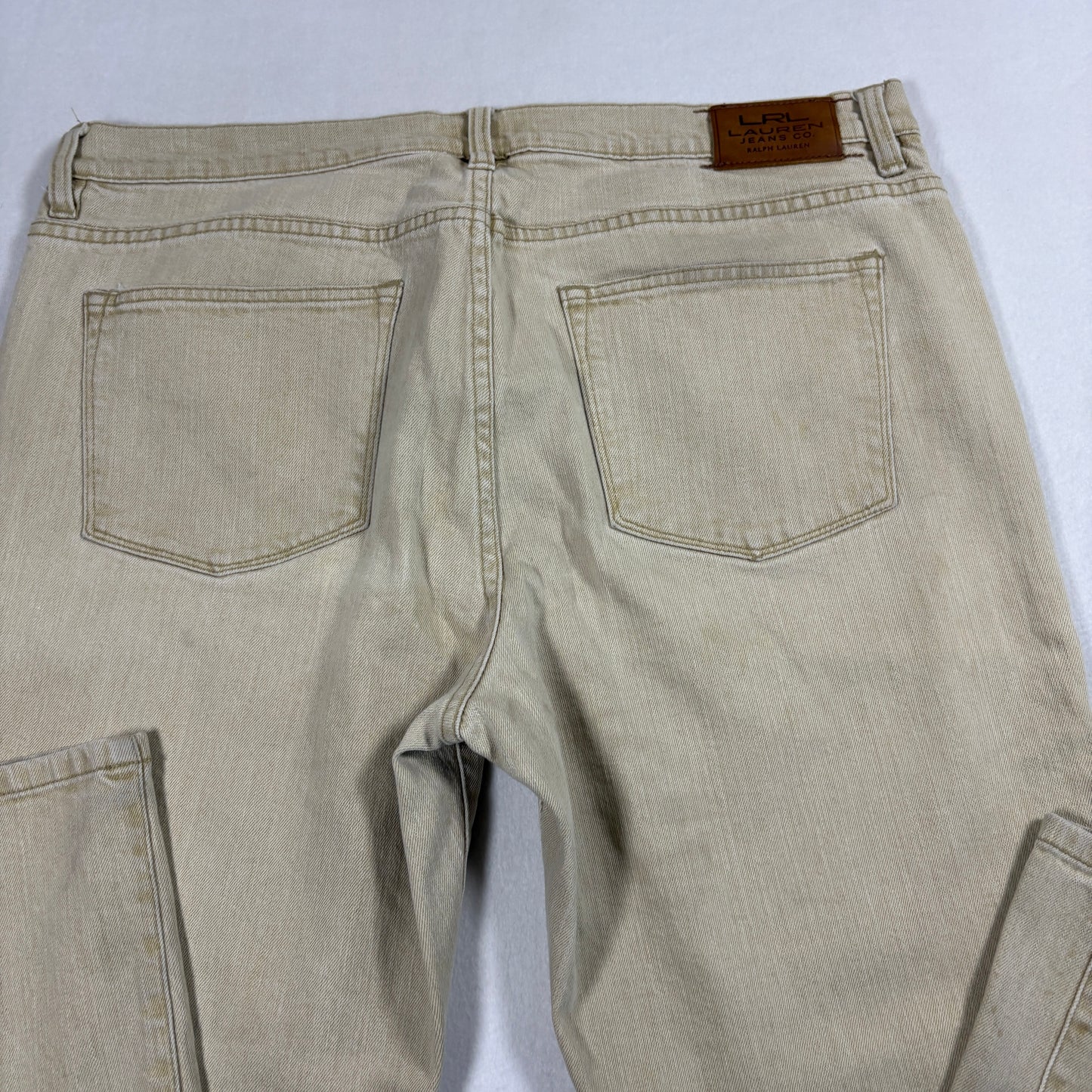 Lauren Ralph Lauren Womens Jeans Sz 16 Beige Straight Leg Denim Y2K Vintage