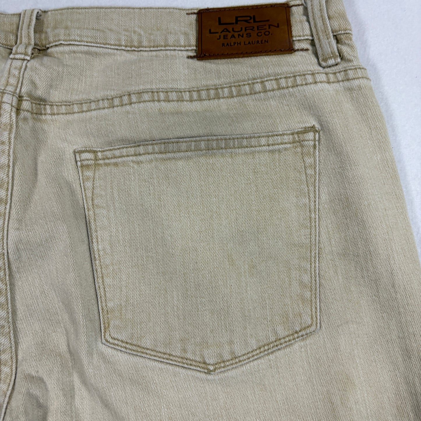Lauren Ralph Lauren Womens Jeans Sz 16 Beige Straight Leg Denim Y2K Vintage