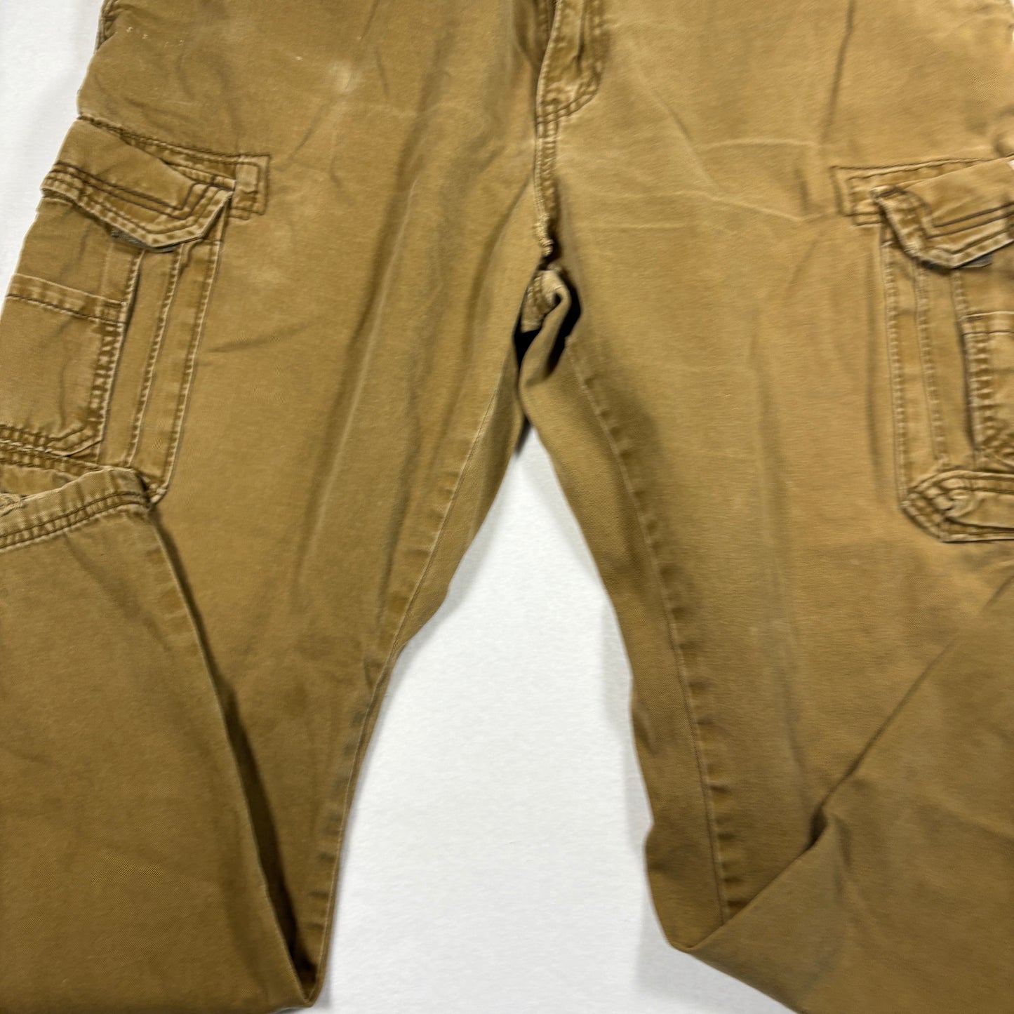 Unionbay Mens Cargo Pants 44x32 Brown Y2K Baggy Workwear 90s Grunge Utility