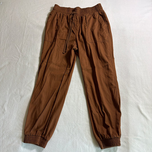A New Day Jogger Pants Womens M Fits Like 28X26 Brown Drawstring Casual Lounge