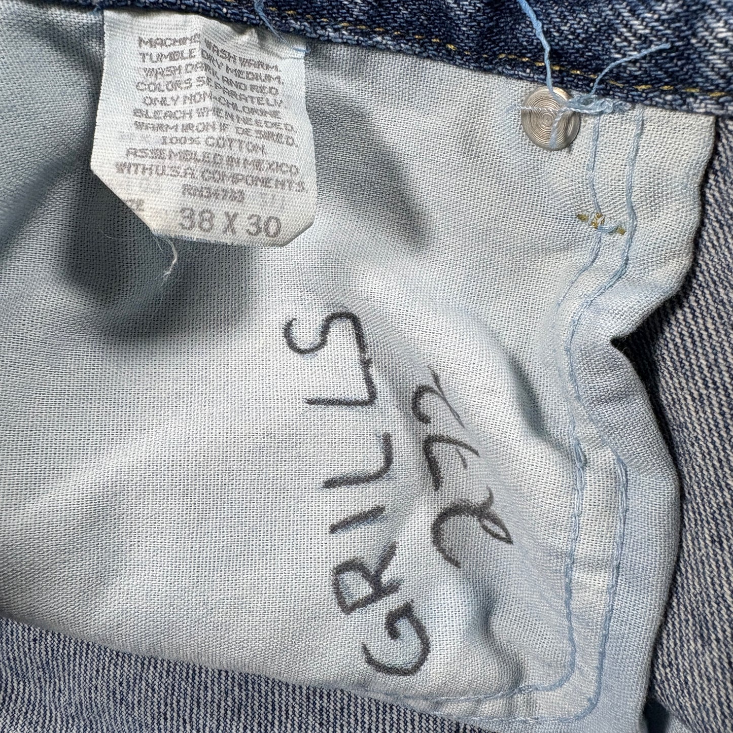 Lee Mens Jeans 38x30 Blue Denim Y2K Vintage Straight 90s Grunge Classic USA