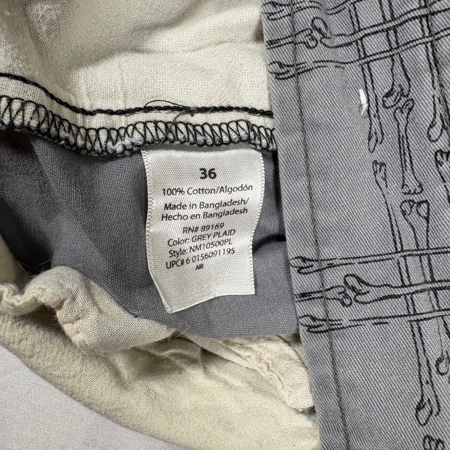 No Boundaries Men’s Shorts 36 Gray Plaid Cotton Casual Flat Front Summer Chino