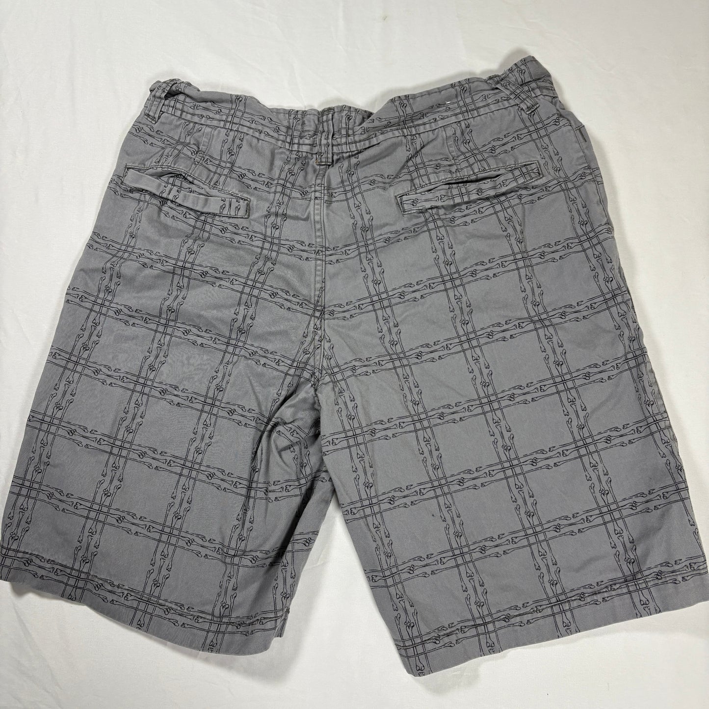 No Boundaries Men’s Shorts 36 Gray Plaid Cotton Casual Flat Front Summer Chino