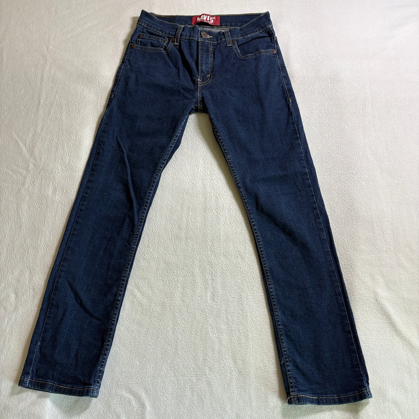 Levis 511 Skinny Jeans 27x27 Fits Like 27X26 Dark Wash Stretch Denim Womens Blue