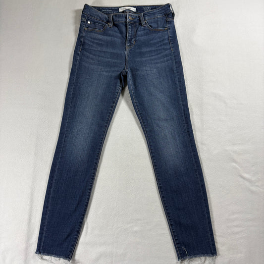 Liverpool Los Angeles Womens Ankle Skinny Mid Rise 6/28 Medium Wash Raw Hem Jeans