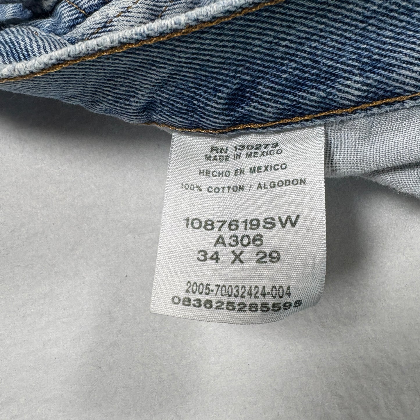 Rustler Mens Jeans 34x29 Light Blue Denim Y2K Vintage 90s Grunge Straight