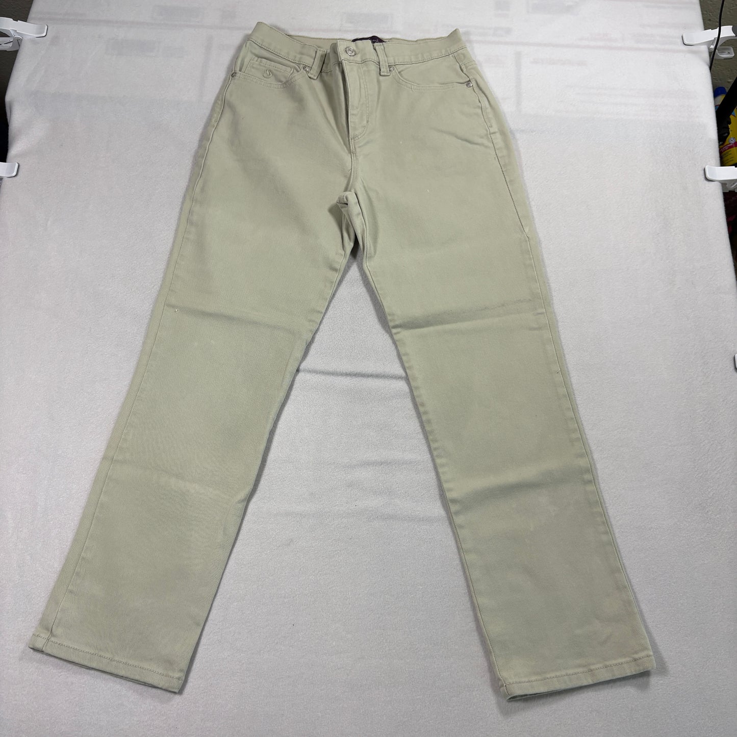 Gloria Vanderbilt Amanda Jeans Womens 6 Beige Khaki High Rise Straight Leg