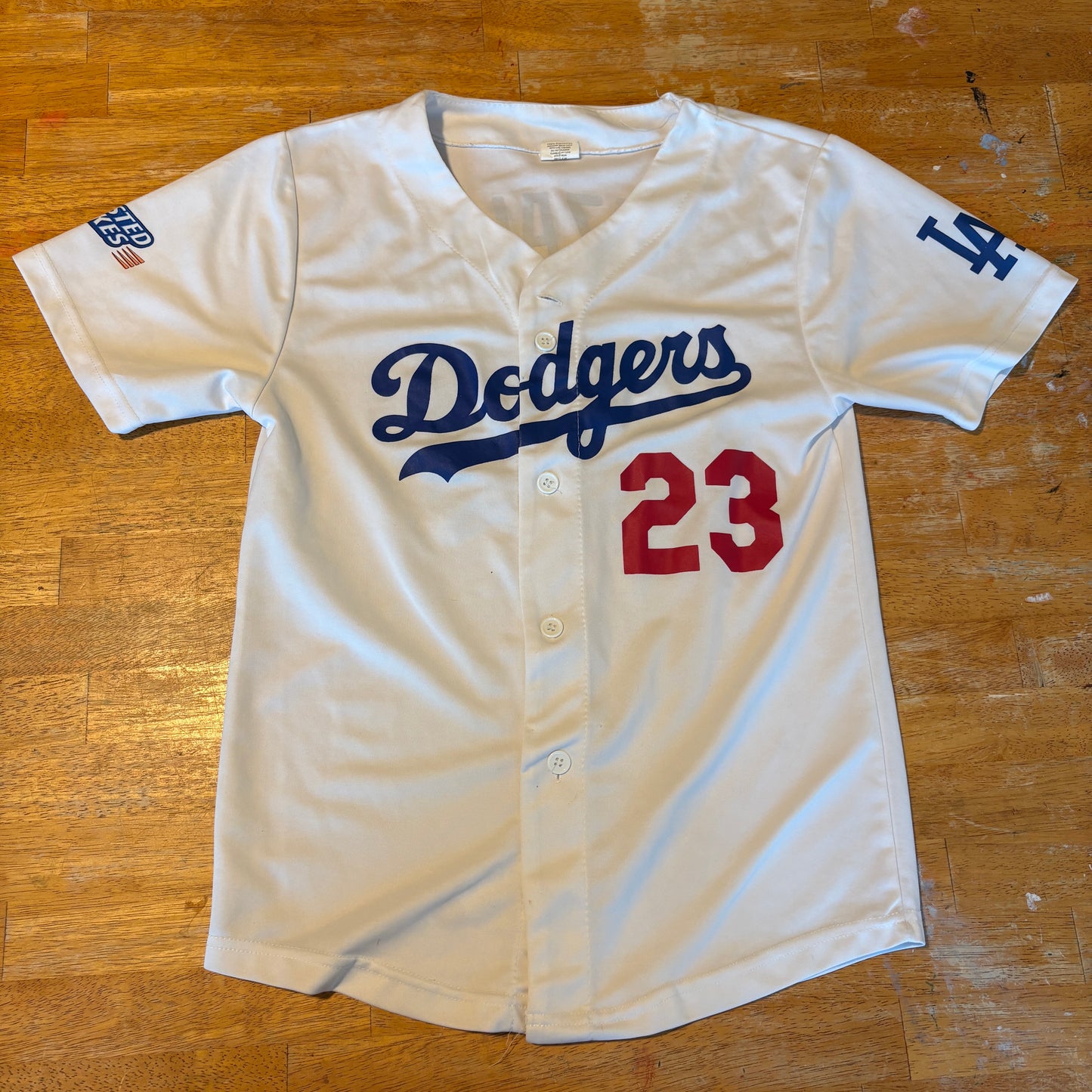 Los Angeles Dodgers Jersey Youth XL White Gonzalez 23 MLB Baseball Shirt Tee Top