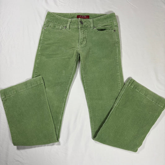 ABM Jeans Women’s 9 Green Corduroy Stretch Pants Mid Rise Straight Leg Retro
