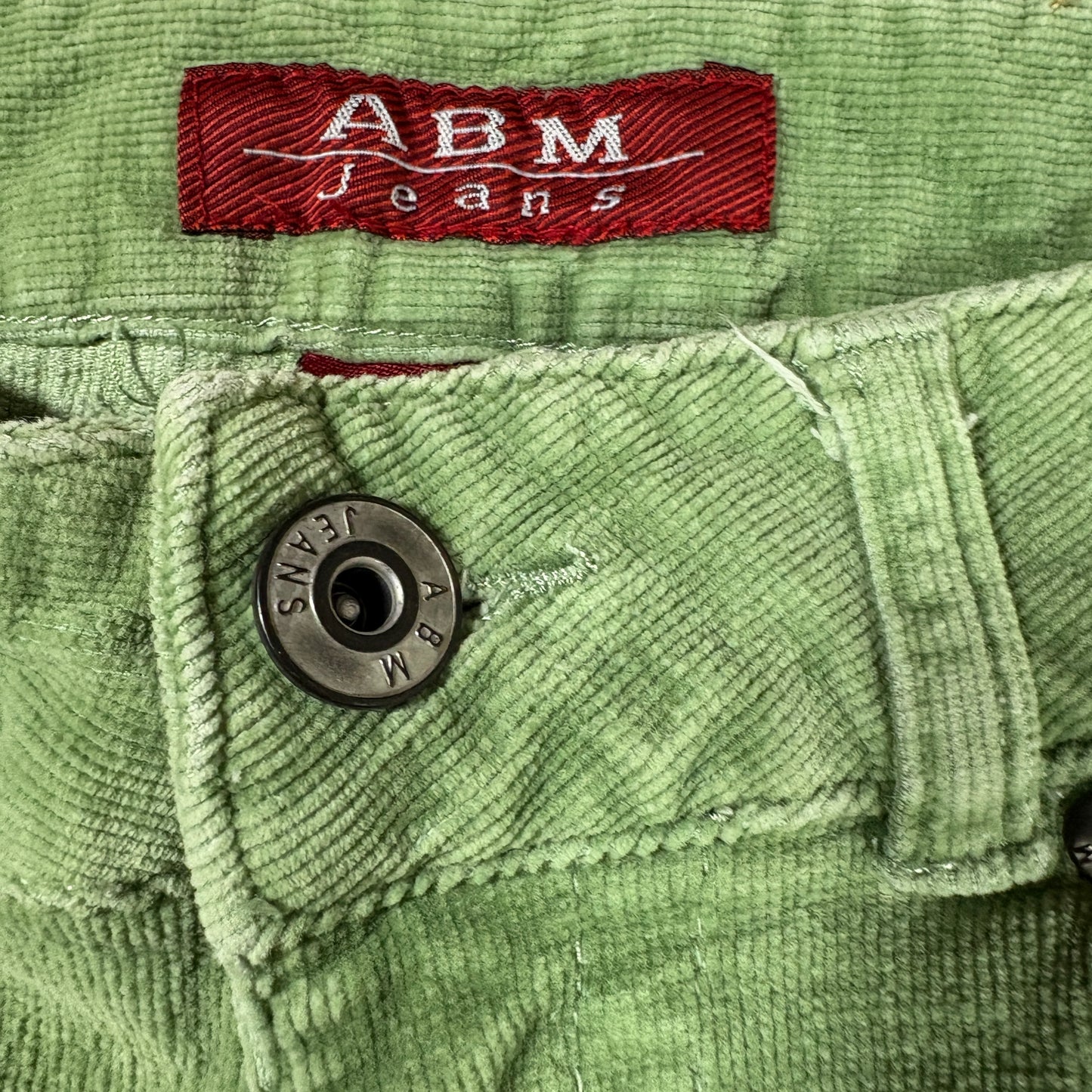 ABM Jeans Women’s 9 Green Corduroy Stretch Pants Mid Rise Straight Leg Retro
