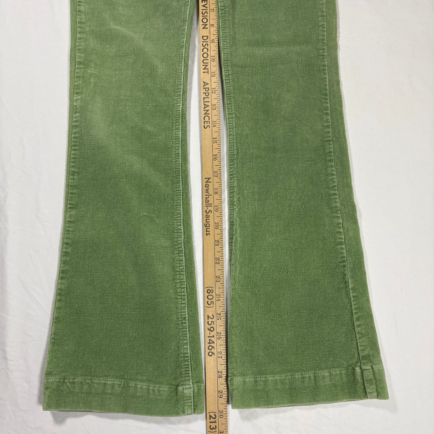 ABM Jeans Women’s 9 Green Corduroy Stretch Pants Mid Rise Straight Leg Retro
