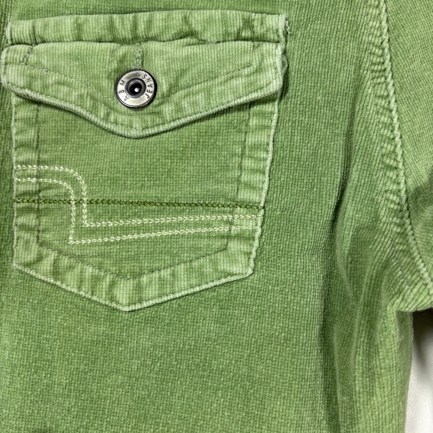 ABM Jeans Women’s 9 Green Corduroy Stretch Pants Mid Rise Straight Leg Retro