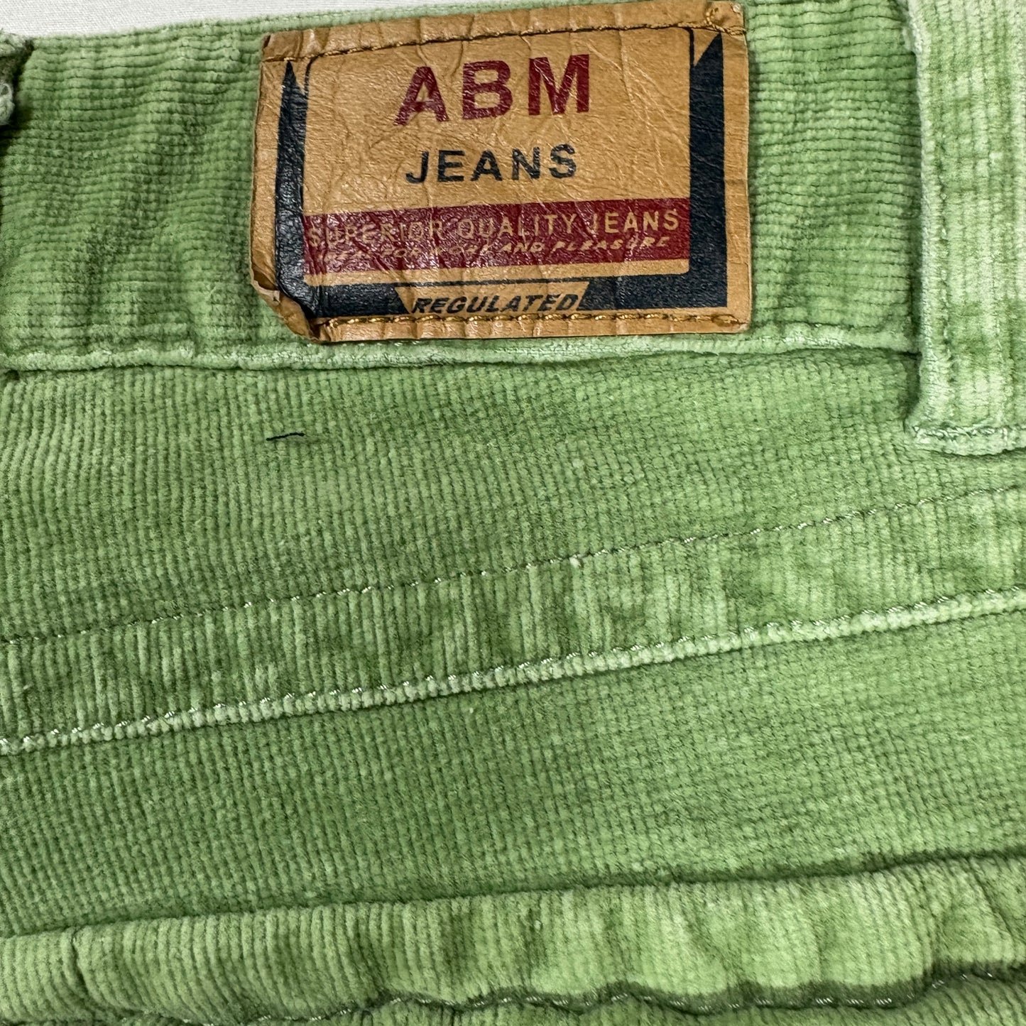ABM Jeans Women’s 9 Green Corduroy Stretch Pants Mid Rise Straight Leg Retro