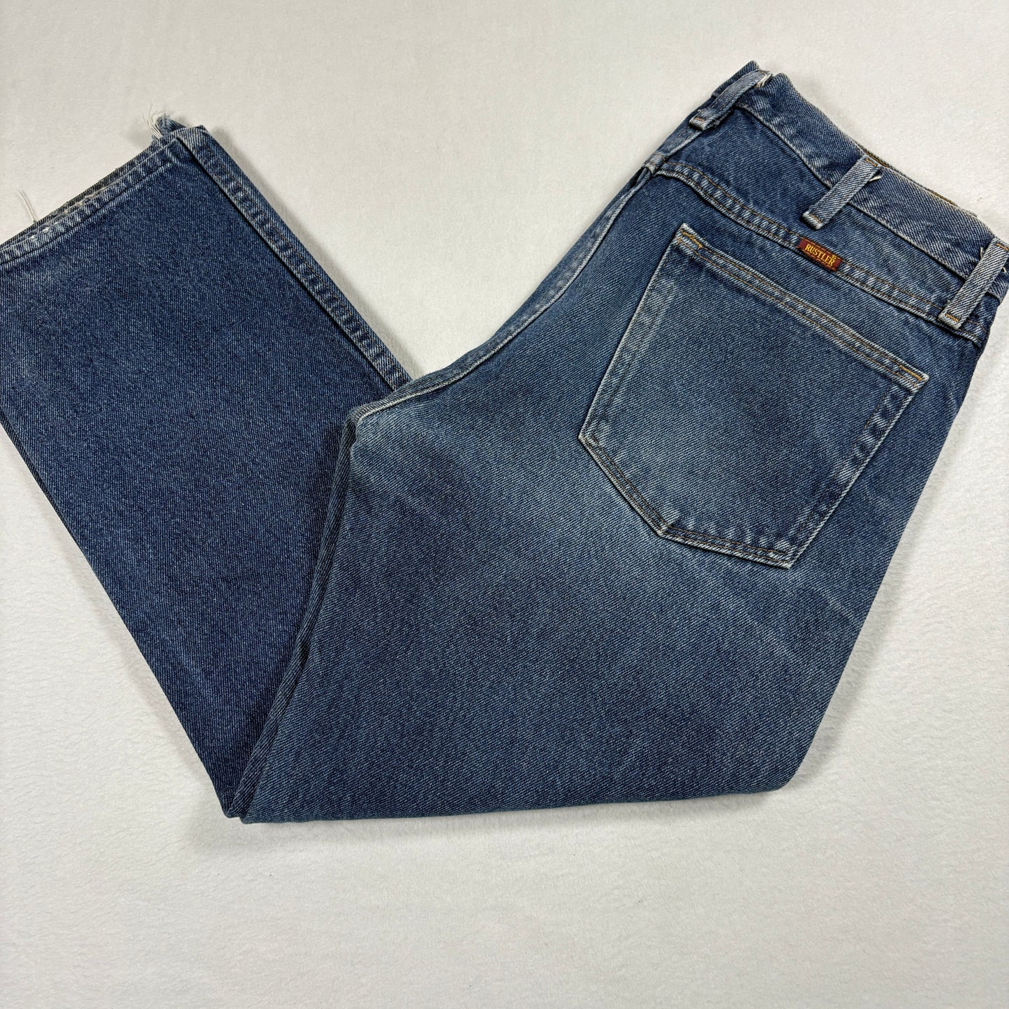 Rustler Mens Jeans 34x29 Blue Denim Vintage Y2K 90s Grunge Straight Workwear