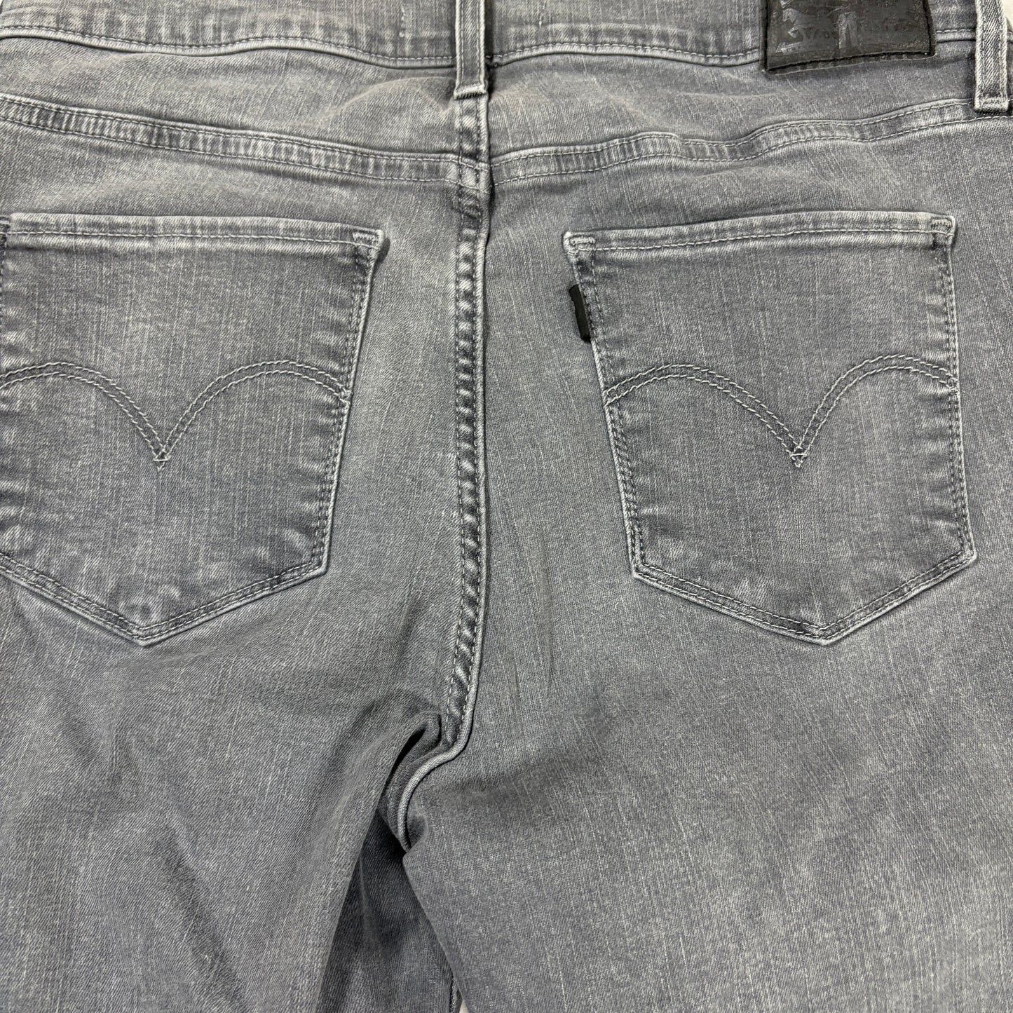 Levi’s Women’s Jeans W30 L30 Gray Baggy Straight Leg Raw Hem Distressed Denim