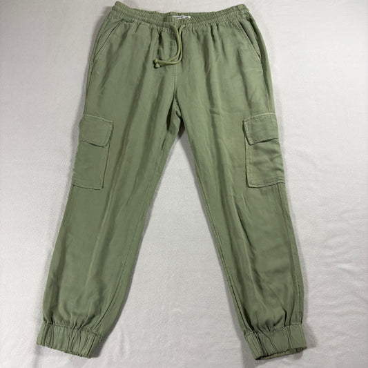 Elizabeth and James Womens Cargo Jogger Pants Green Drawstring Elastic Waist