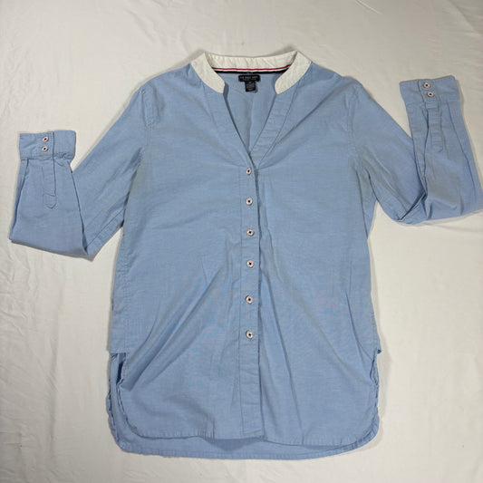 U.S. Polo Assn Women’s Shirt M Blue Button Down Long Sleeve Casual Stretch Top