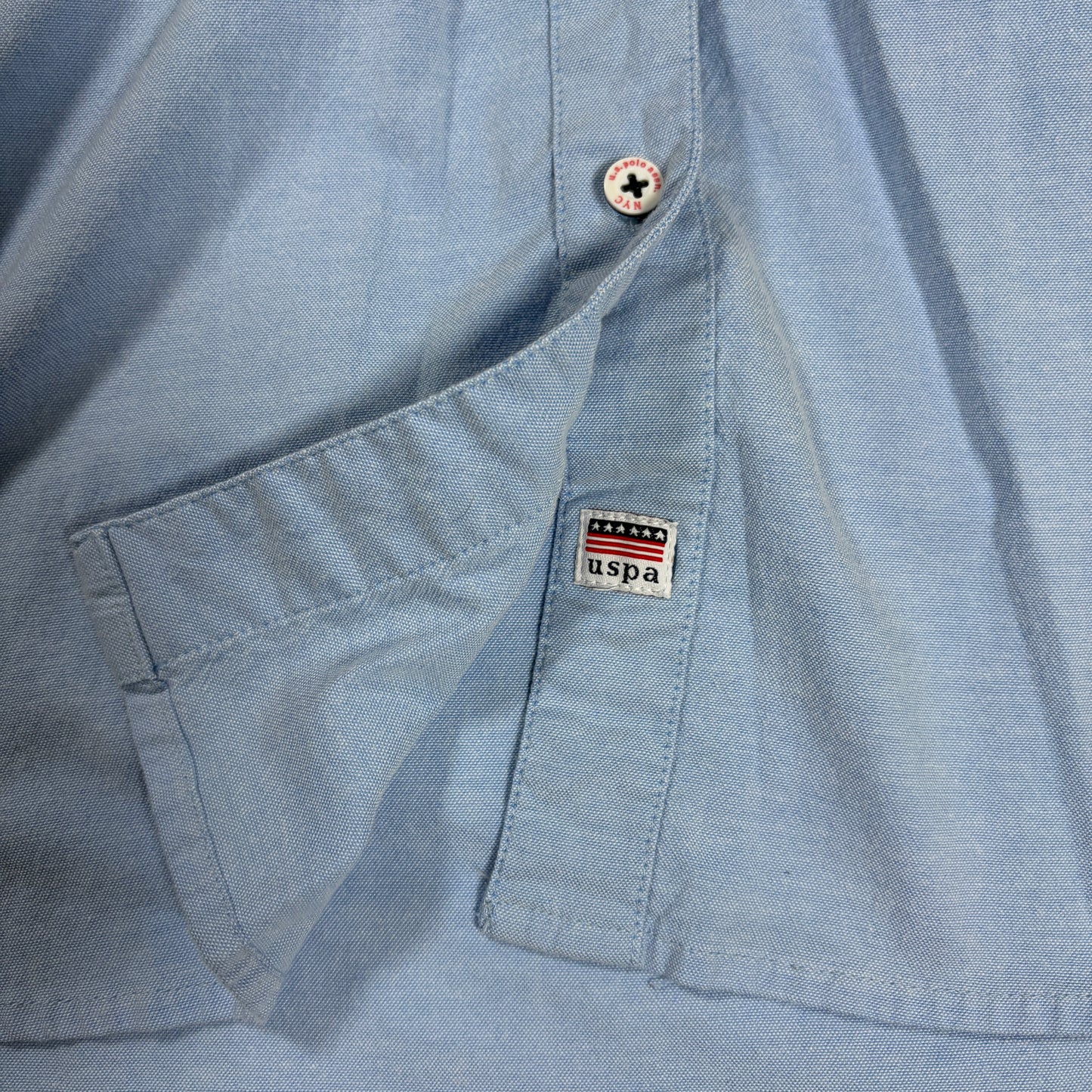 U.S. Polo Assn Women’s Shirt M Blue Button Down Long Sleeve Casual Stretch Top