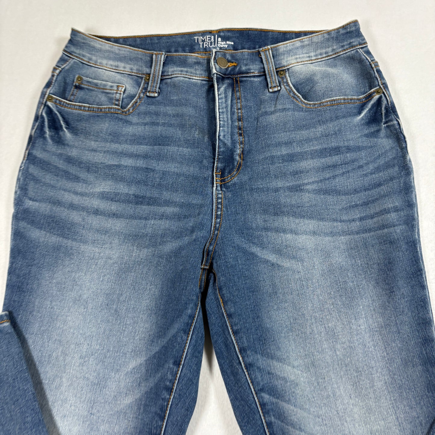 Time and Tru Womens Jeans Size 8 Blue High Rise Curvy Stretch Denim Y2K Classic