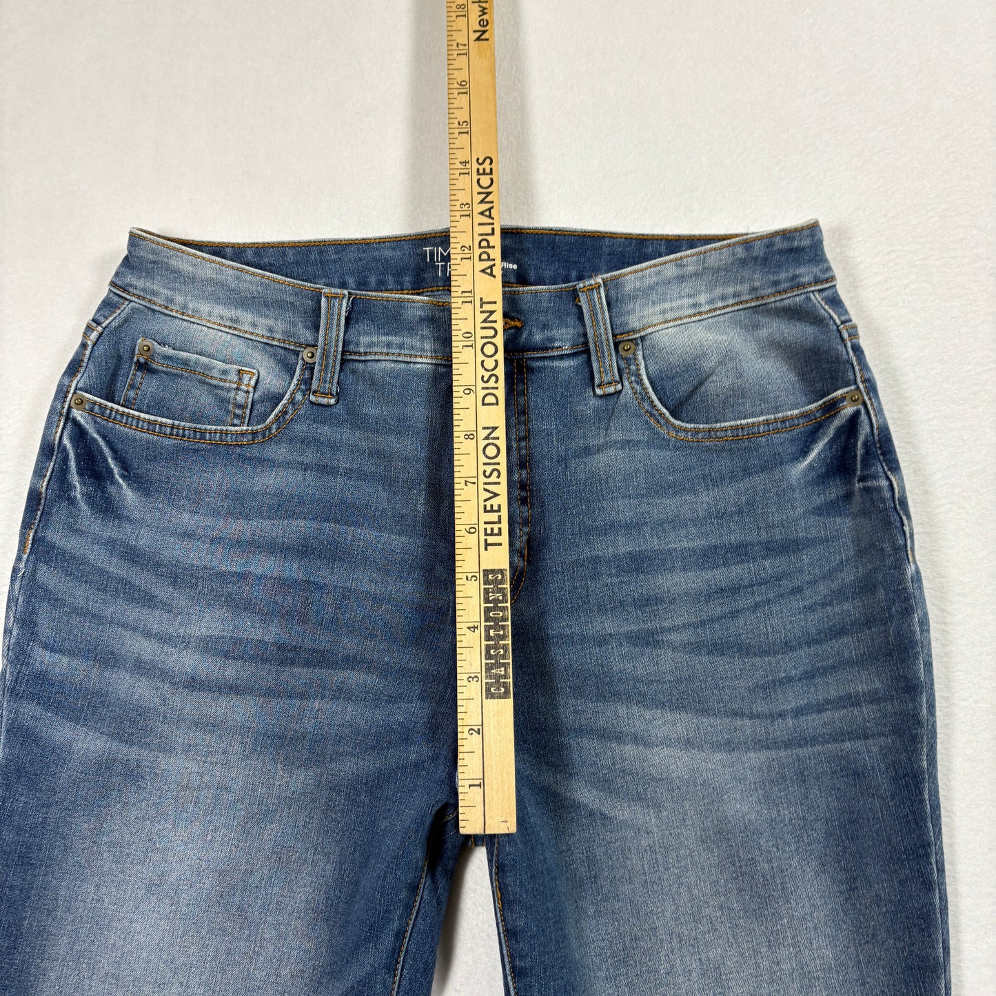 Time and Tru Womens Jeans Size 8 Blue High Rise Curvy Stretch Denim Y2K Classic