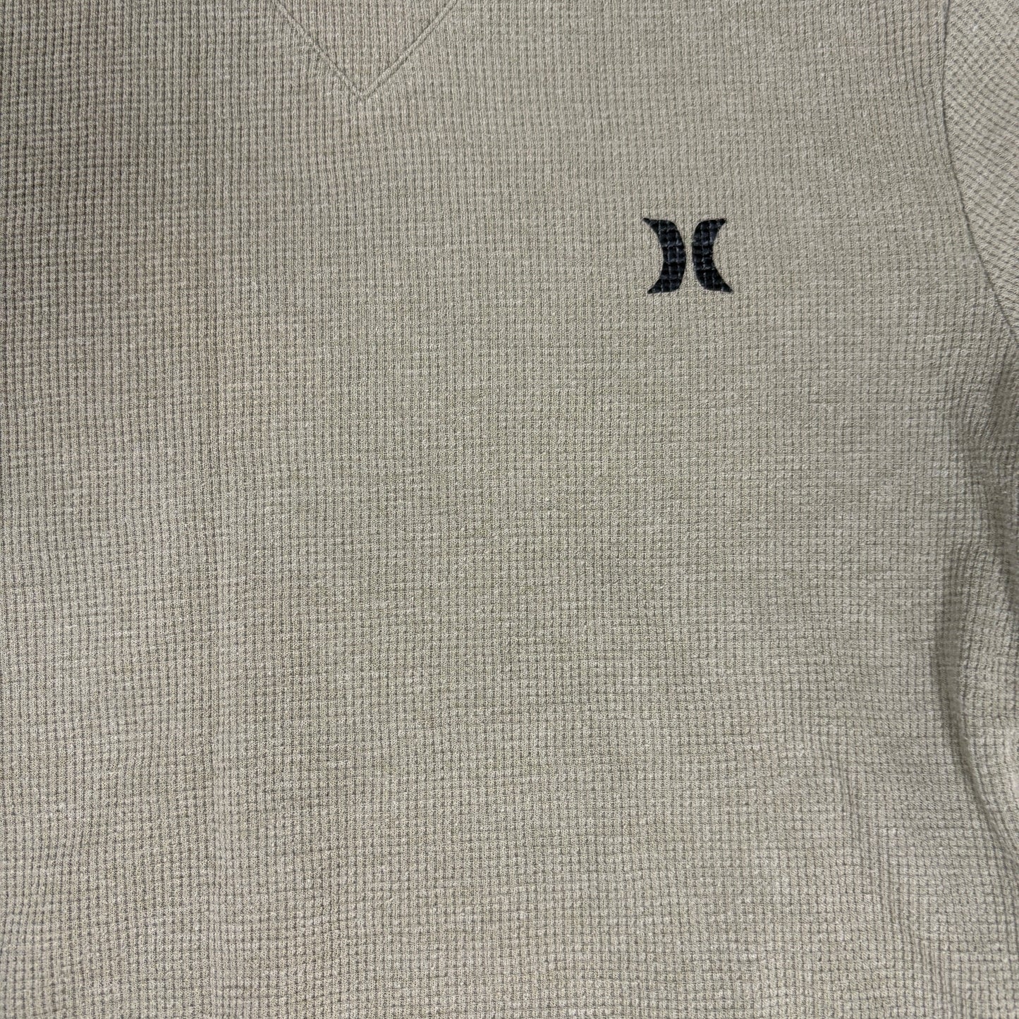 Hurley Youth Boys Shirt M Olive Green Thermal Waffle Long Sleeve Casual Logo Tee