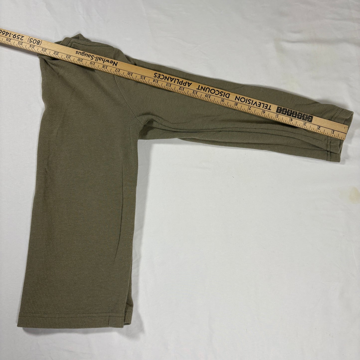 Hurley Youth Boys Shirt M Olive Green Thermal Waffle Long Sleeve Casual Logo Tee