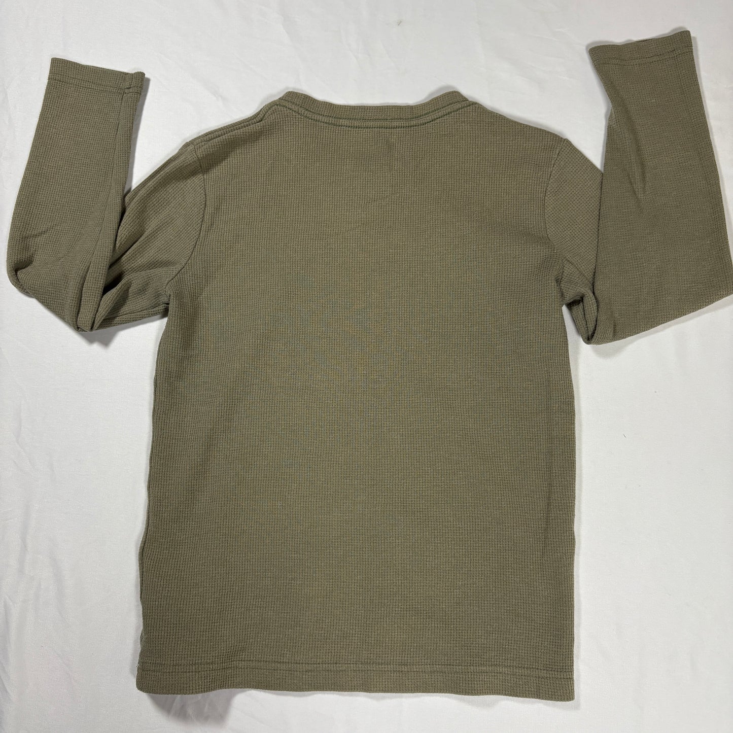 Hurley Youth Boys Shirt M Olive Green Thermal Waffle Long Sleeve Casual Logo Tee