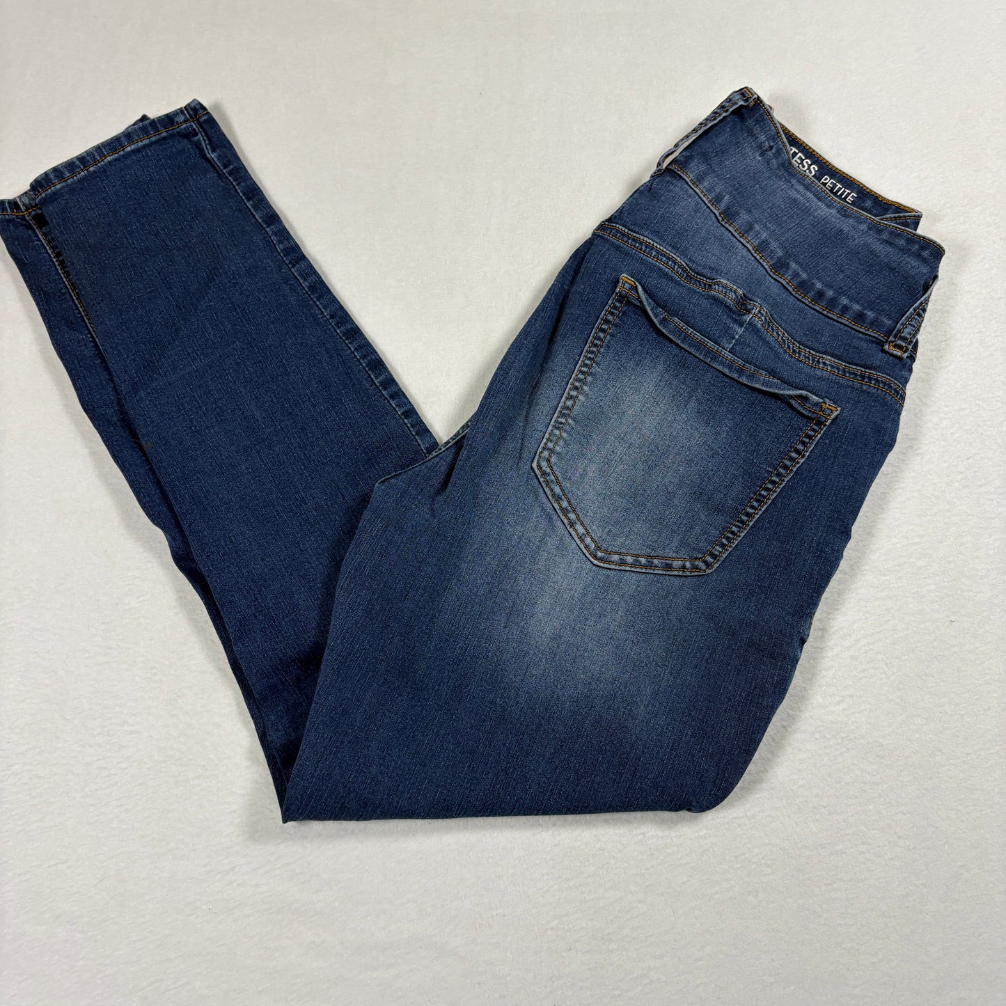 iT Womens Tess Petite Jeans 10P Blue High Rise Curvy Skinny Y2K Vintage Denim