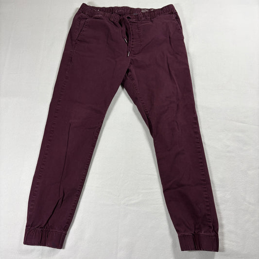 Bullhead Pants Mens Medium Burgundy Skinny Jogger Stretch Casual Streetwear Fits