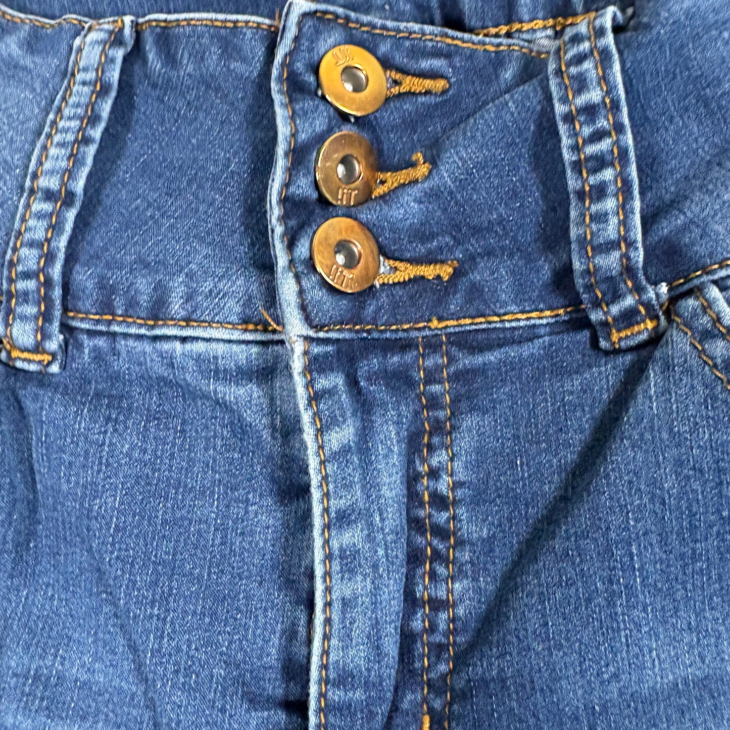 iT Womens Tess Petite Jeans 10P Blue High Rise Curvy Skinny Y2K Vintage Denim