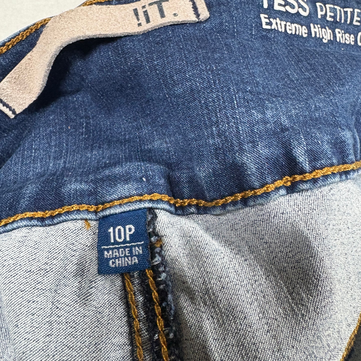 iT Womens Tess Petite Jeans 10P Blue High Rise Curvy Skinny Y2K Vintage Denim