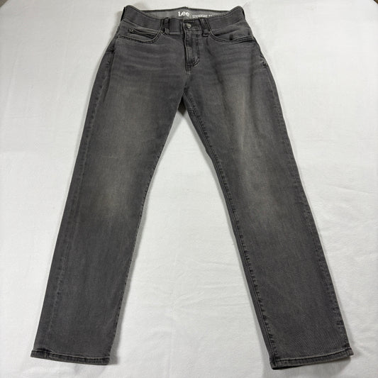 Lee Jeans Mens 29x30 Gray Straight Fit Stretch Denim Casual Y2K Style Wear Trend